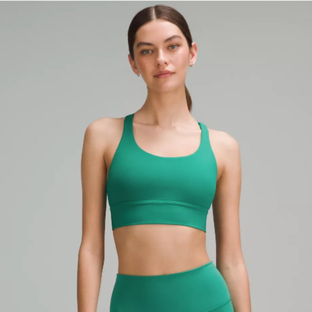 Lululemon Energy Longline Bra*Medium Support, B-D Cups Cascadia Green size 6